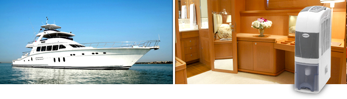 a luxury yacht and a dehumidifier