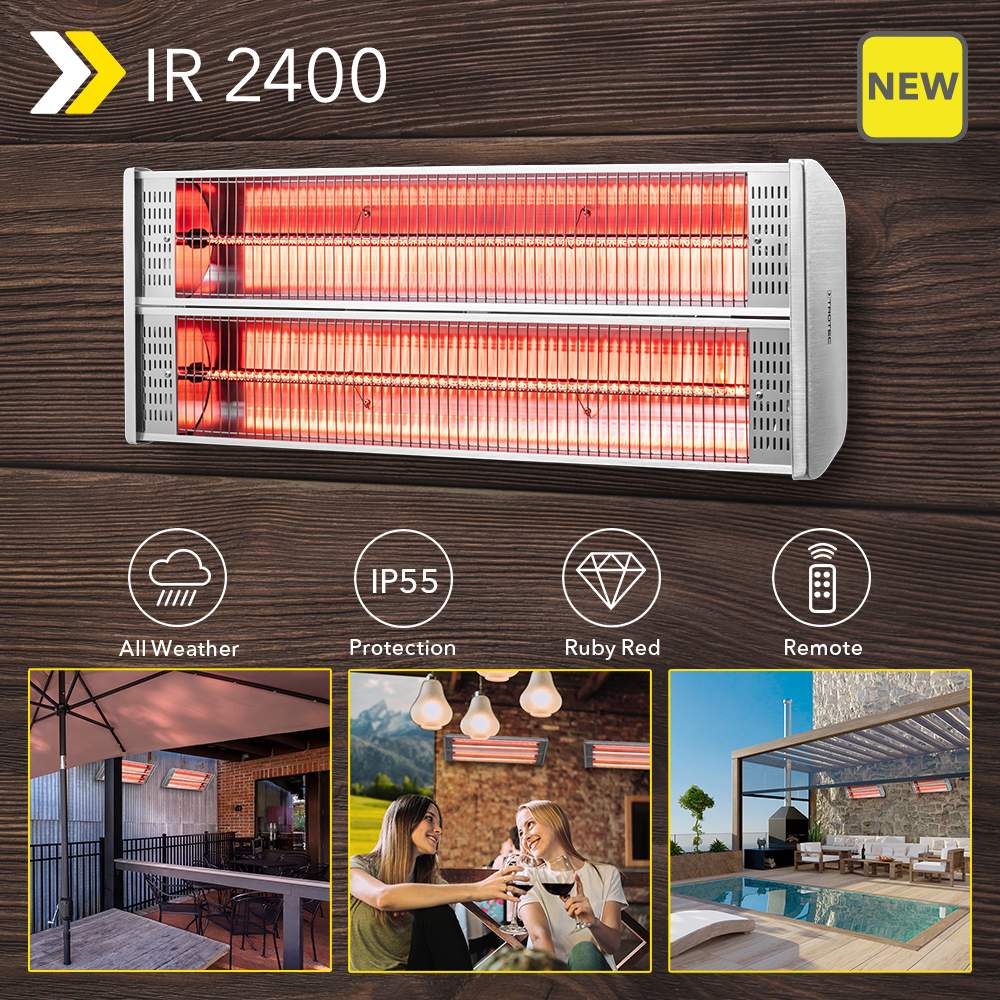 NEW DesignInfrared Radiant Heater IR 2400 modern twin radiant heater