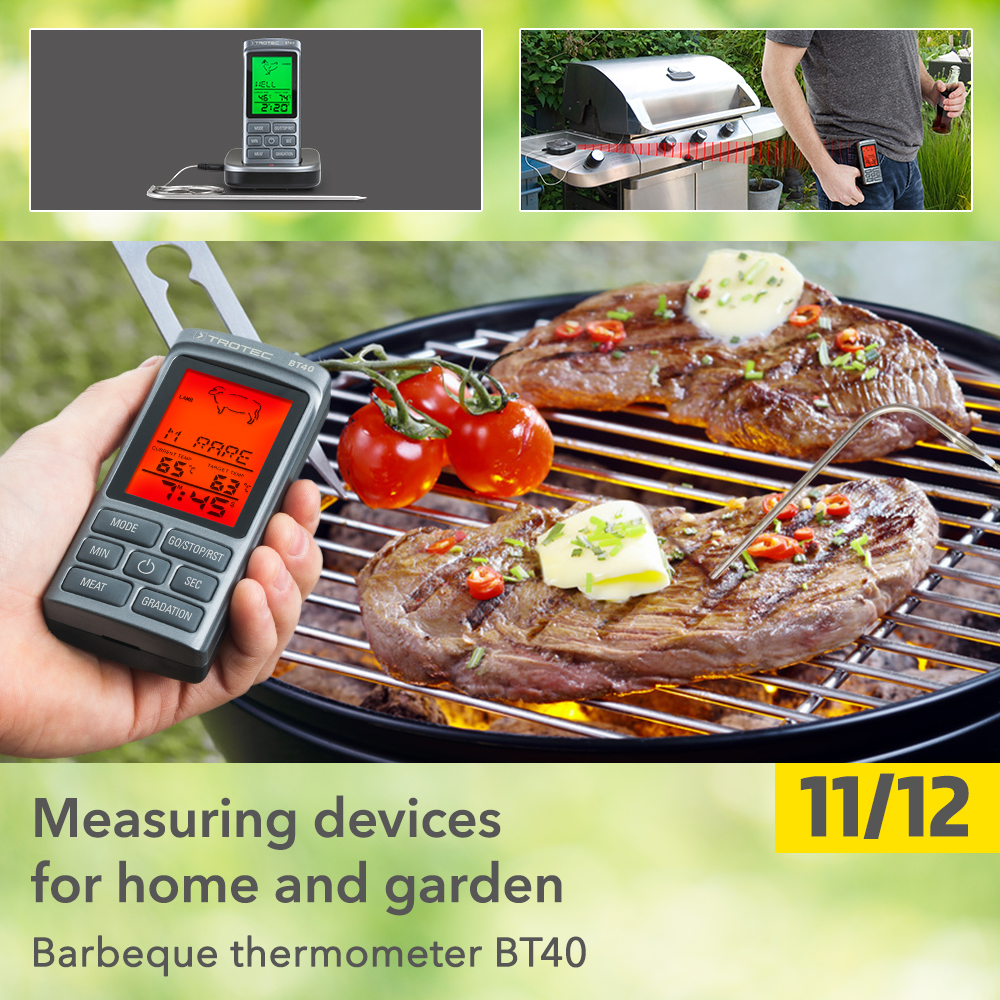 Finding the right cooking point when barbecuing – with the cordless barbecue thermometer in Trotec brand quality