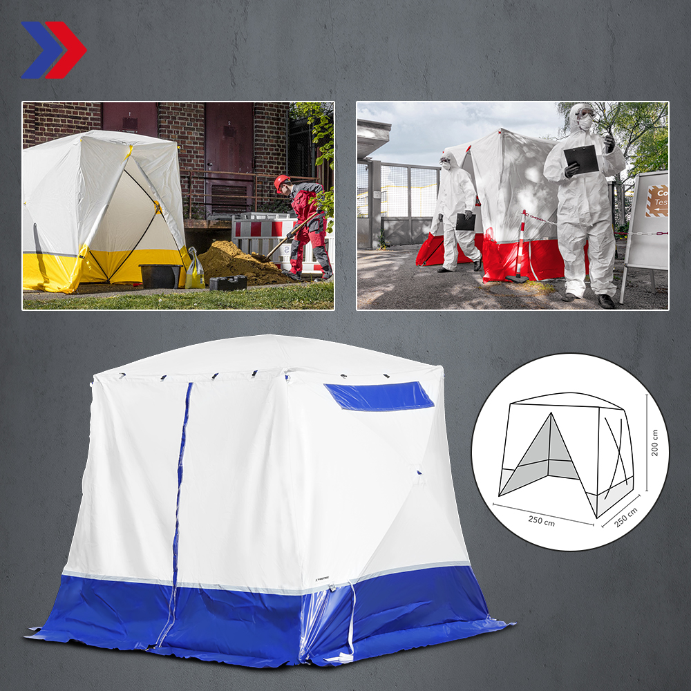 Work tent 250 K in the shape of a cube: with generous floor space and ceiling height for a wide range of on-site application – back in stock