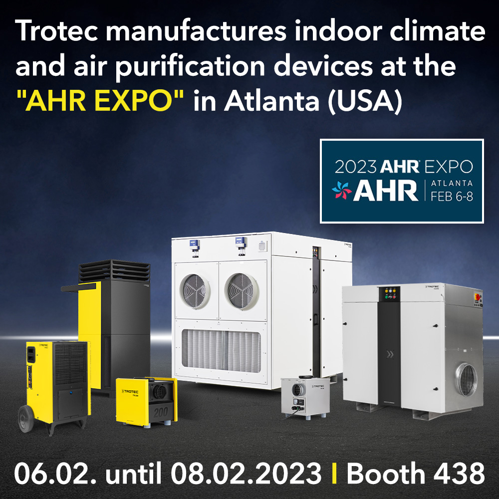 Trotec exhibits indoor climate and air purification devices at the “AHR EXPO” in Atlanta (USA)