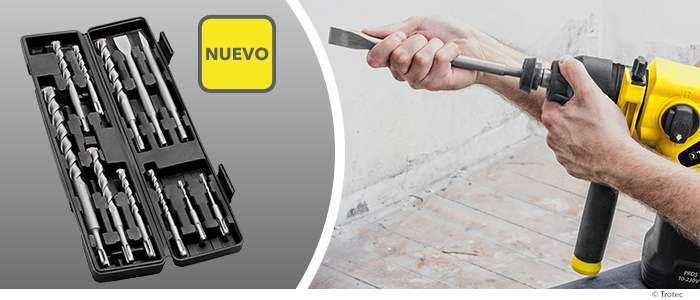 Juego de brocas y cinceles para martillo perforador