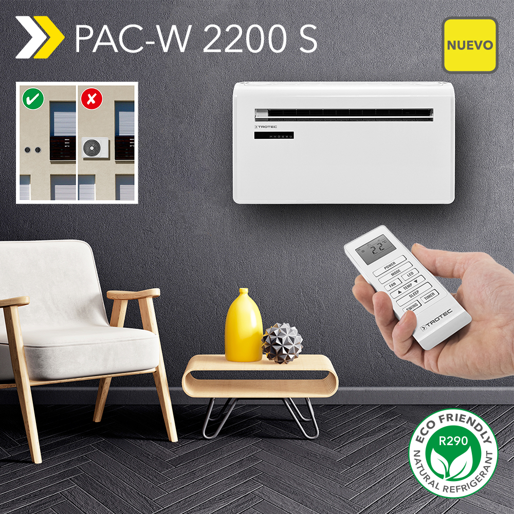 NUEVO Aire Acondicionado De Pared Monobloque Inteligente PAC W 2200 S 