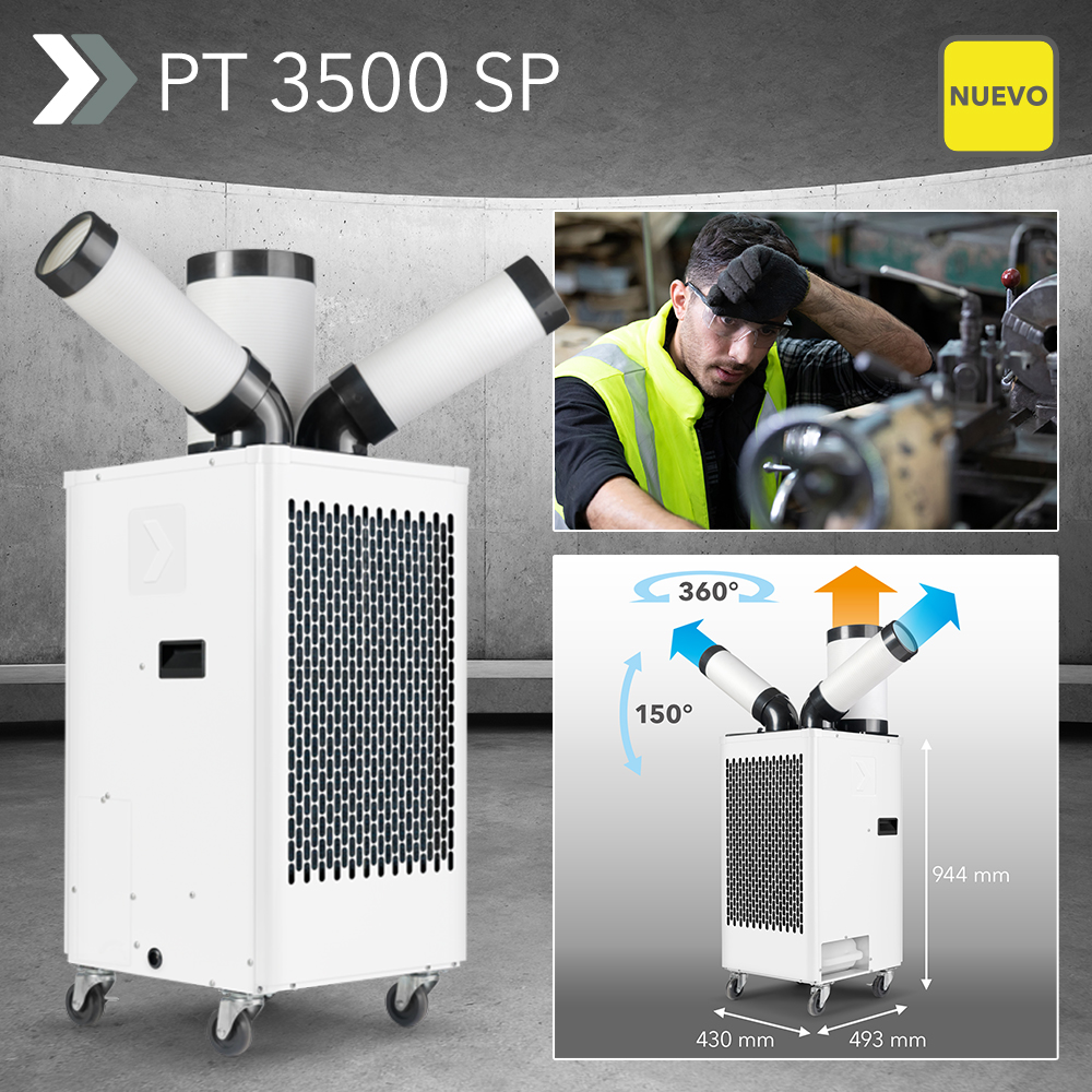 NUEVO punto de refrigeración PT 3500 SP: asegura gracias a dos conductos de aire frío separados una refrigeración precisa de distintas áreas de trabajo o sistemas de máquinas