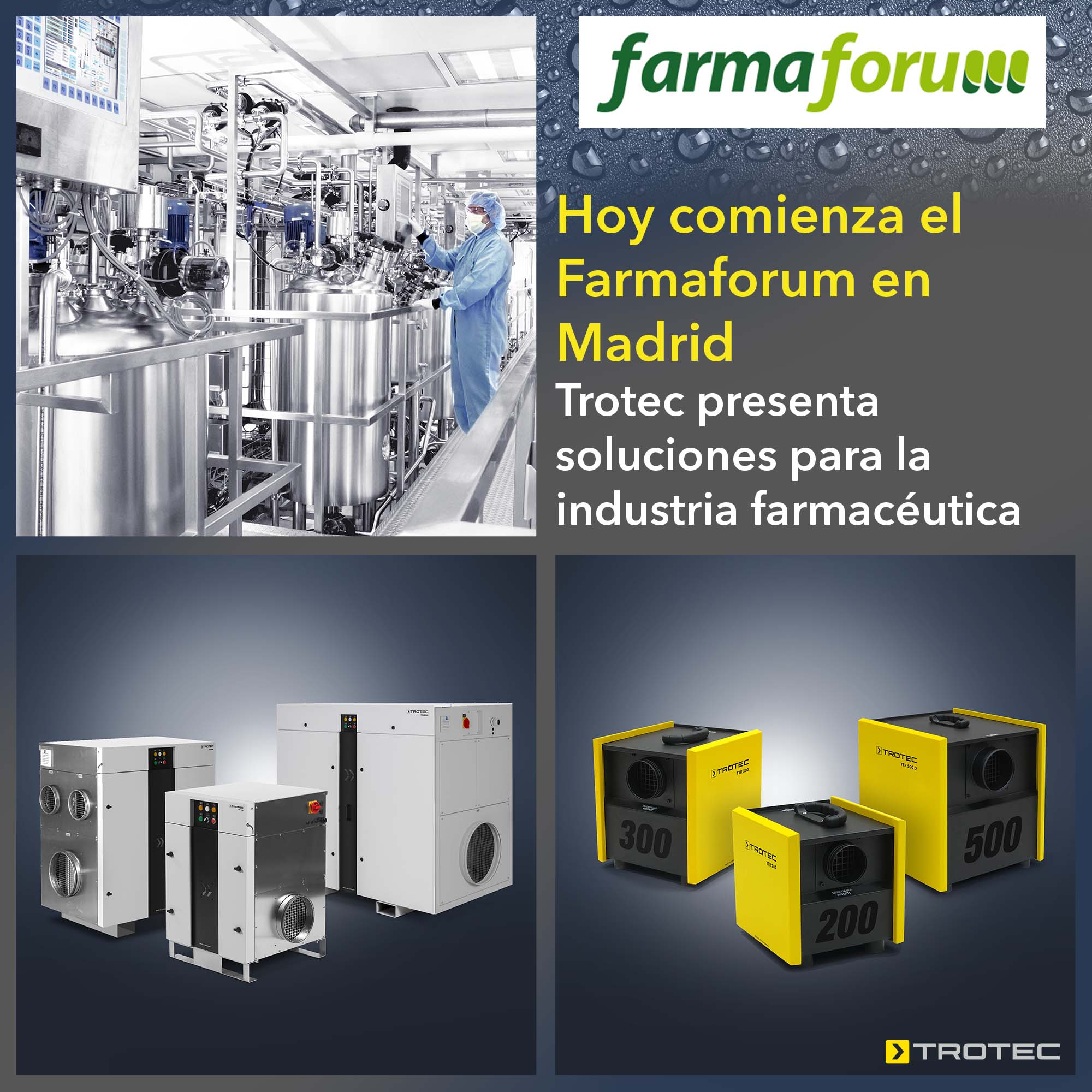 Hoy comienza el Farmaforum en Madrid: Trotec presenta soluciones para la industria farmacéutica