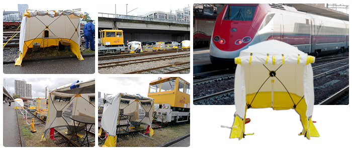 Tentes de montage Trotec pour la SNCF