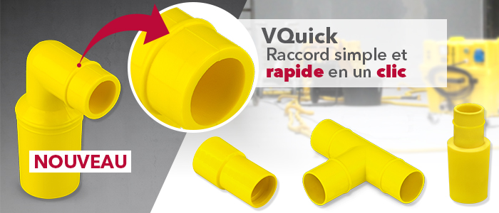 raccords rapides VQuick Trotec pour chantiers de séchage avec turbine et séparateur d'eau