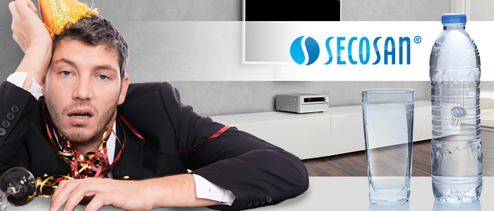 remède contre la gueule de bois : de l'eau fraîche avec SecoSan