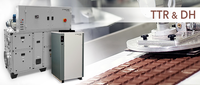 déshumidificateurs trotec TTR DH pour confiserie et chocolaterie industrielles