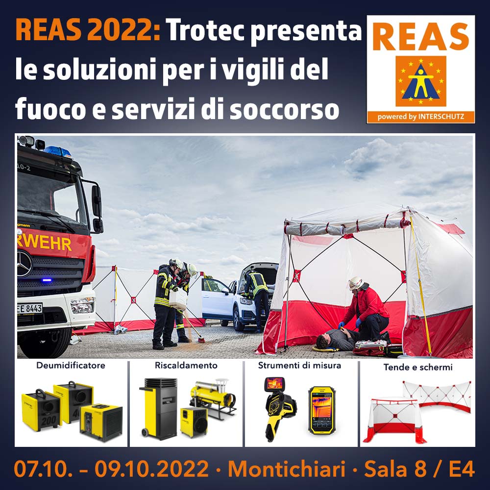 Trotec presenta le soluzioni per i vigili del fuoco e i servizi di soccorso al REAS 2022