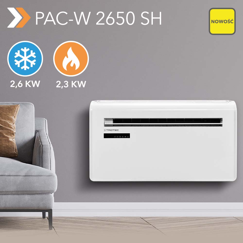 NOWOŚĆ Klimatyzator ścienny PAC-W 2650 SH z techniką pompy ciepła: Chłodzenie latem i oszczędne ogrzewanie zimą za pomocą jednego urządzenia – nareszcie dostępne