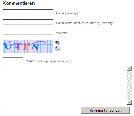 Tragen Sie in die entsprechenden Feldern des Formulars Ihren Namen und Ihre E-Mail Adresse ein. Dann übertragen Sie die bunten Zahlen und Buchstaben in das darunter liegende schmale Feld. Jetzt können Sie uns einen Kommentar in der großen Hauptbox hinterlassen. Wenn Sie fertig sind, klicken Sie auf die Schaltfläche - Kommentar senden - und Ihr Beitrag wird veröffentlicht.