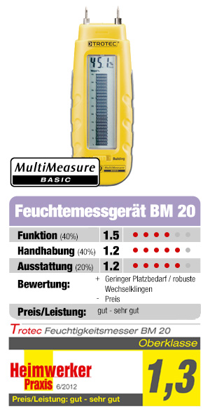 Holzfeuchtemessgerät BM20 im Heimwerker Prxis Test