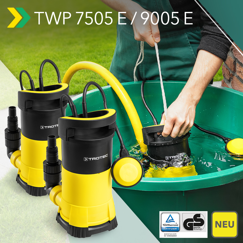 NEU Klarwasser-Tauchpumpen TWP 7505 E und TWP 9005 E: für