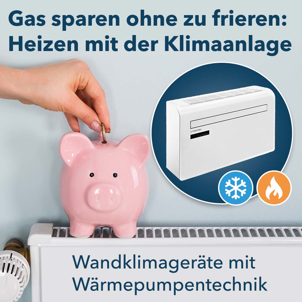 Gas sparen ohne zu frieren: Heizen mit der Klimaanlage.  Wandklimageräte PAC-W 2600 SH und PAC-W 2650 SH mit Wärmepumpentechnik