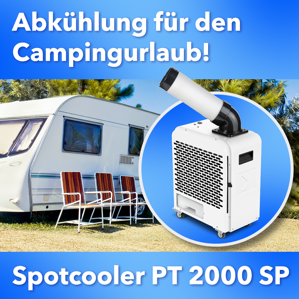 Trotec-Klimaanlage für Wohnwagen und Wohnmobile. Spotcooler PT 2000 SP  – die beste Wahl für den Campingurlaub