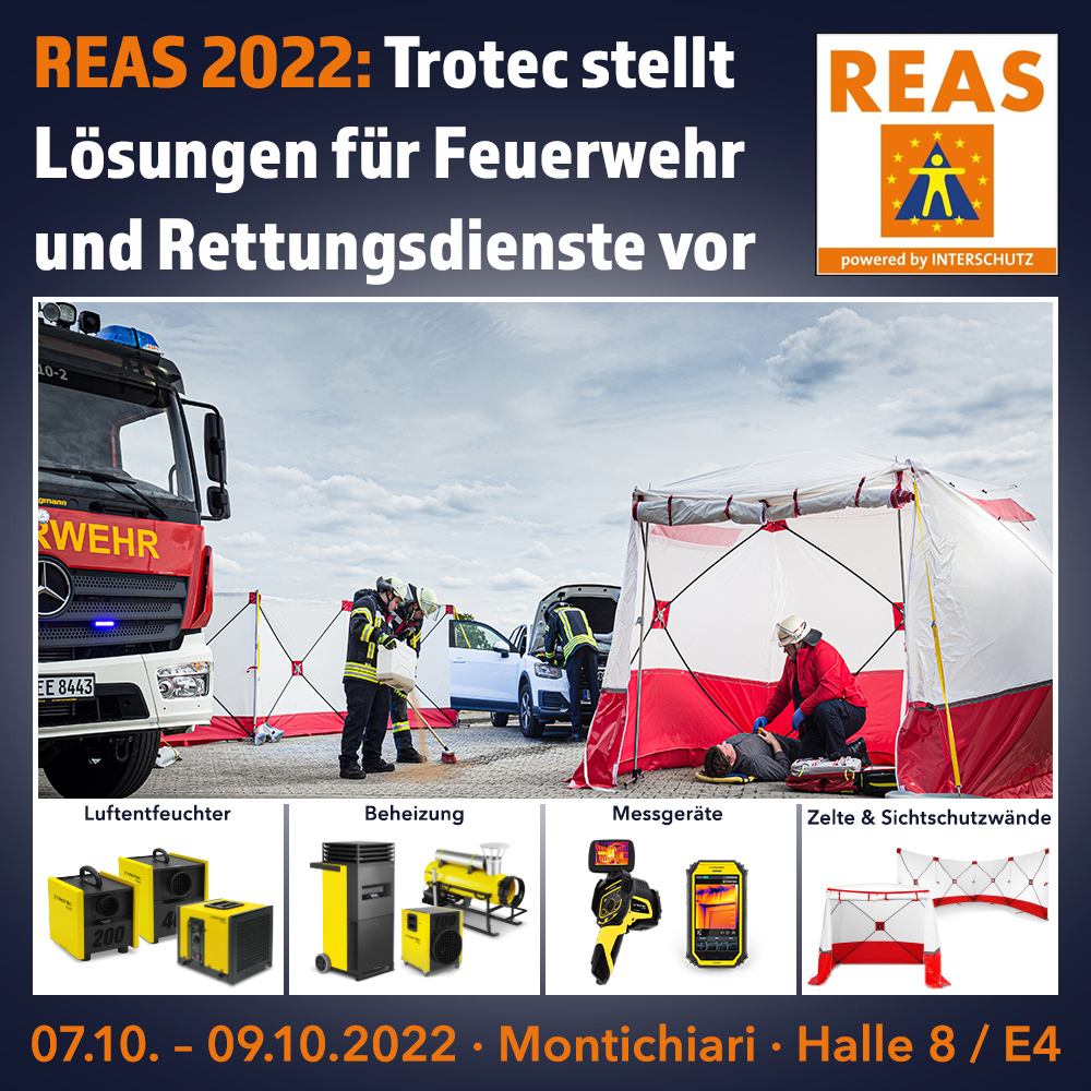 Trotec stellt auf der REAS 2022 Lösungen für Feuerwehr und Rettungsdienste vor