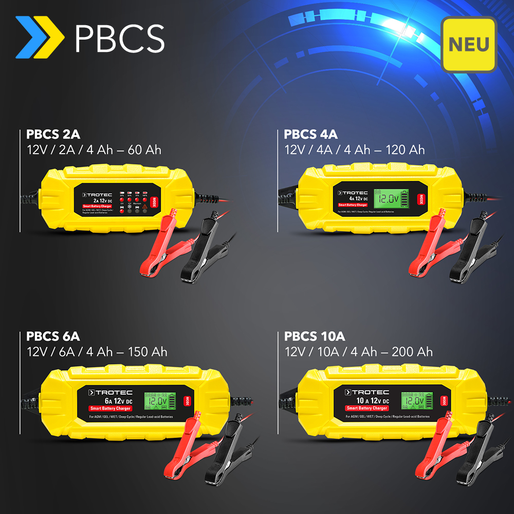 NEU Universal-Batterieladegeräte (12 Volt) der PBCS-Serie versorgen jedes  Fahrzeug mit der passenden Ladung – endlich lieferbar – Trotec Blog